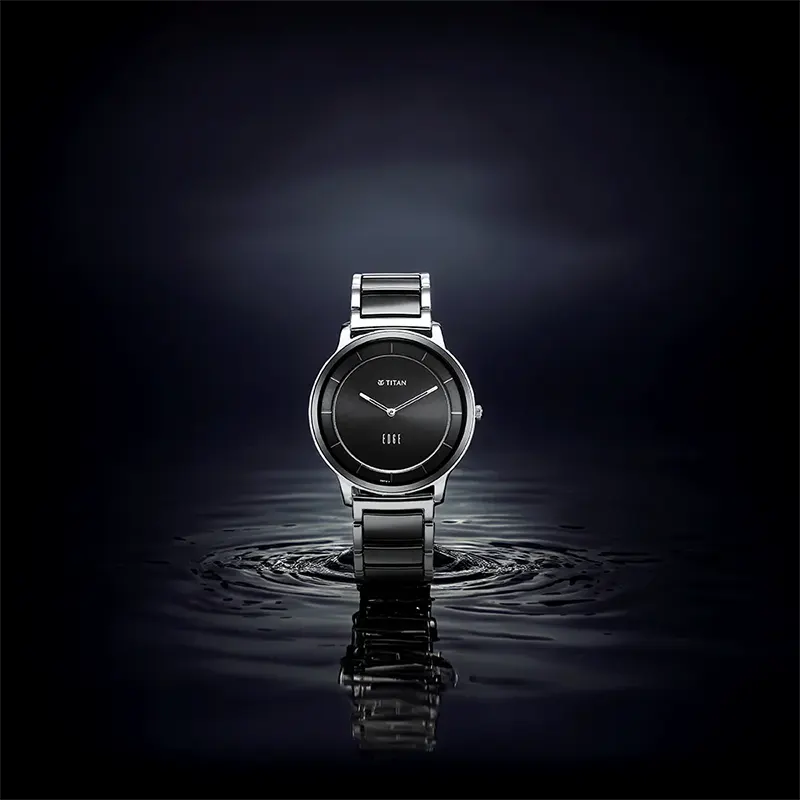 Titan Edge Fusion Black Dial Two-Toned CeramicMen's Watch- 1878KD01